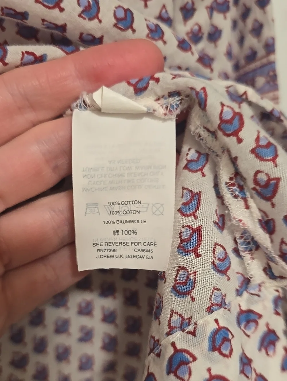 J CREW Point Sur Boho Paisley Printed Peasant Blouse
